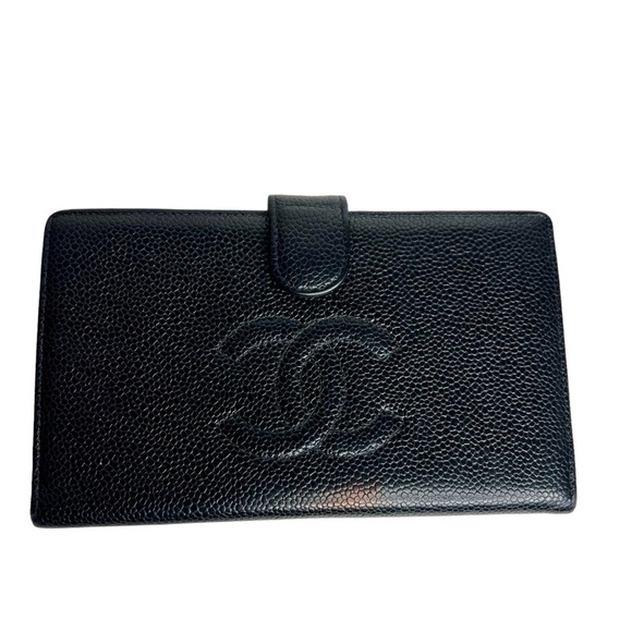 Chanel CC TImeless Caviar Bi-fold Black Wallet - Picture 1 of 13
